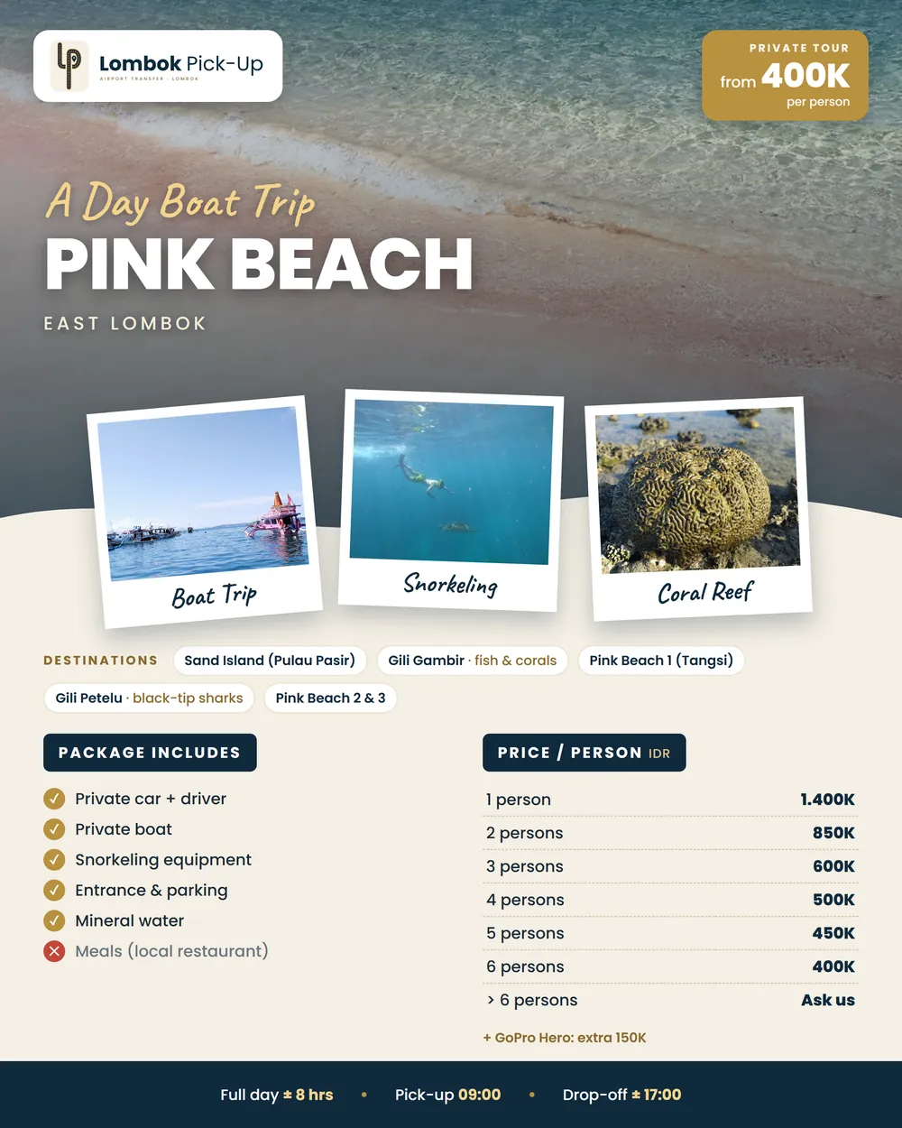 Pink Beach tour flyer