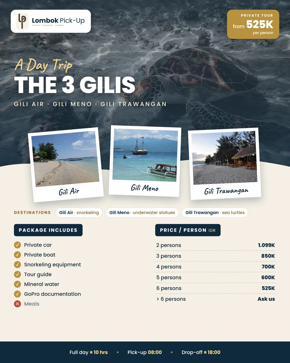 The 3 Gilis tour flyer